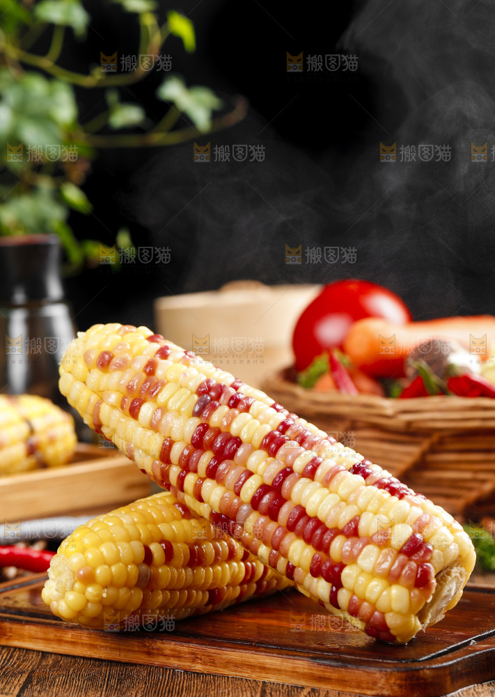 木底上的湖北花糯玉米