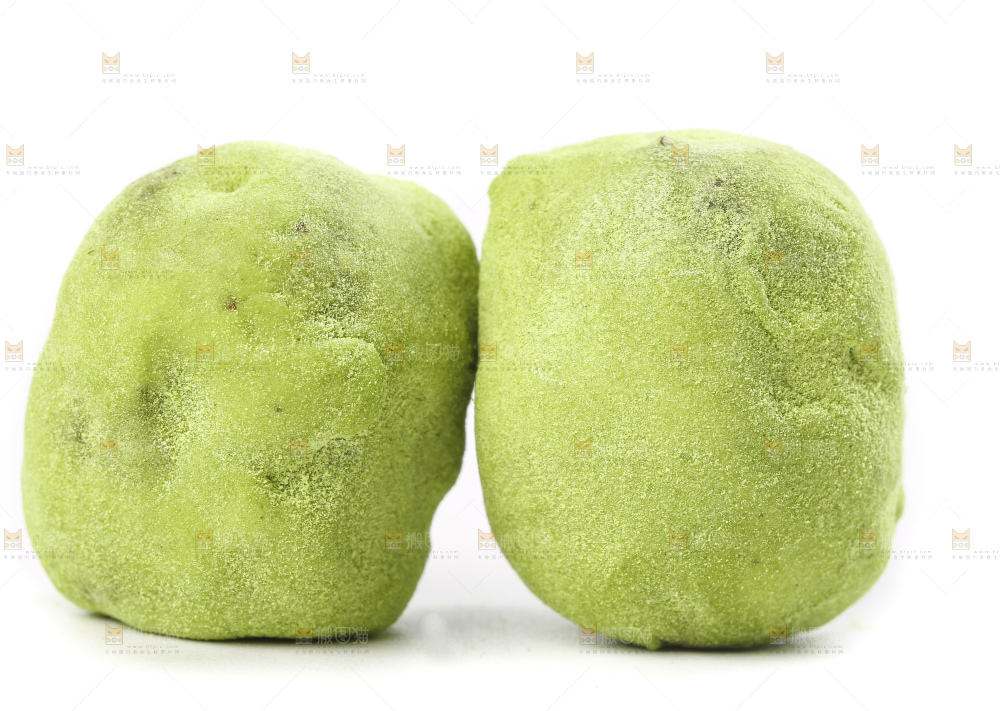 白底上的抹茶味奶枣