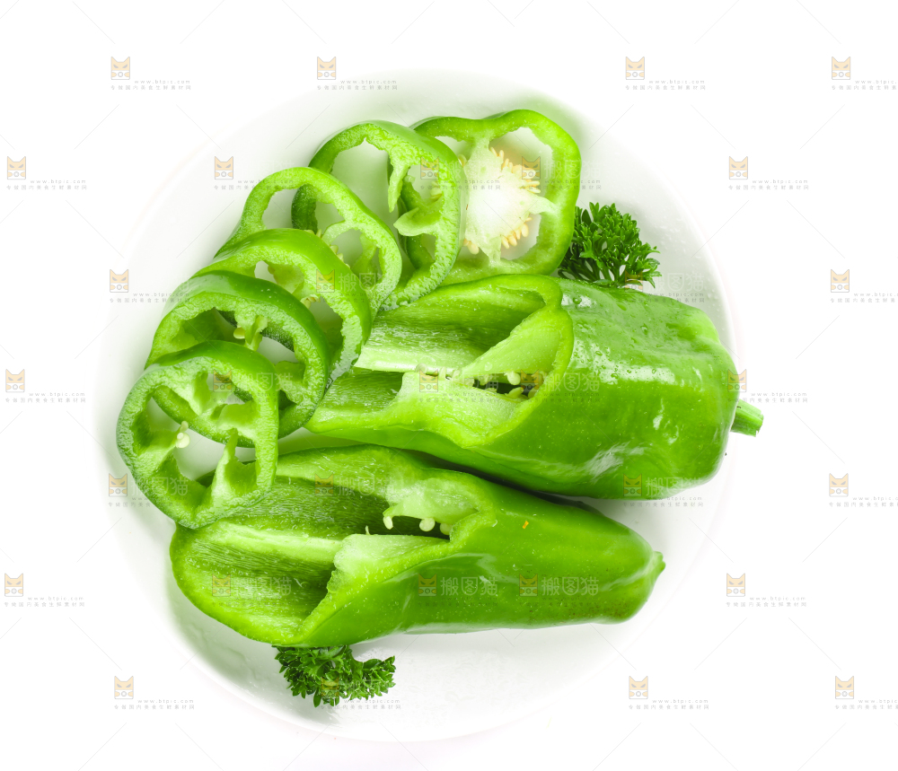 白底上的大青椒