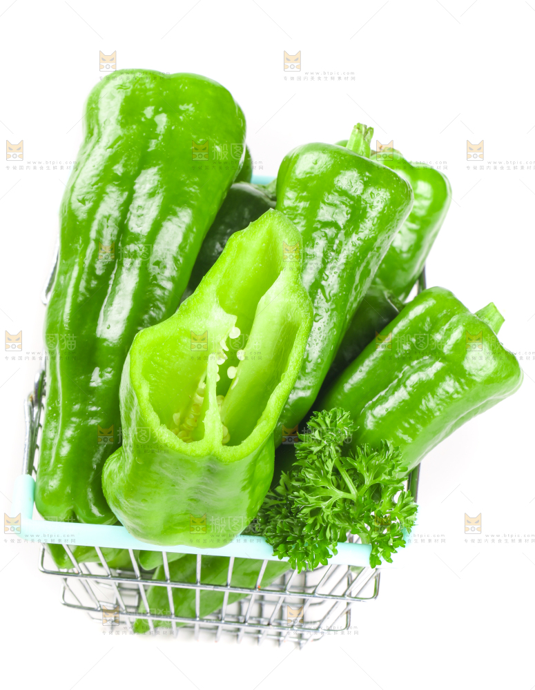 篮子里装着菜椒