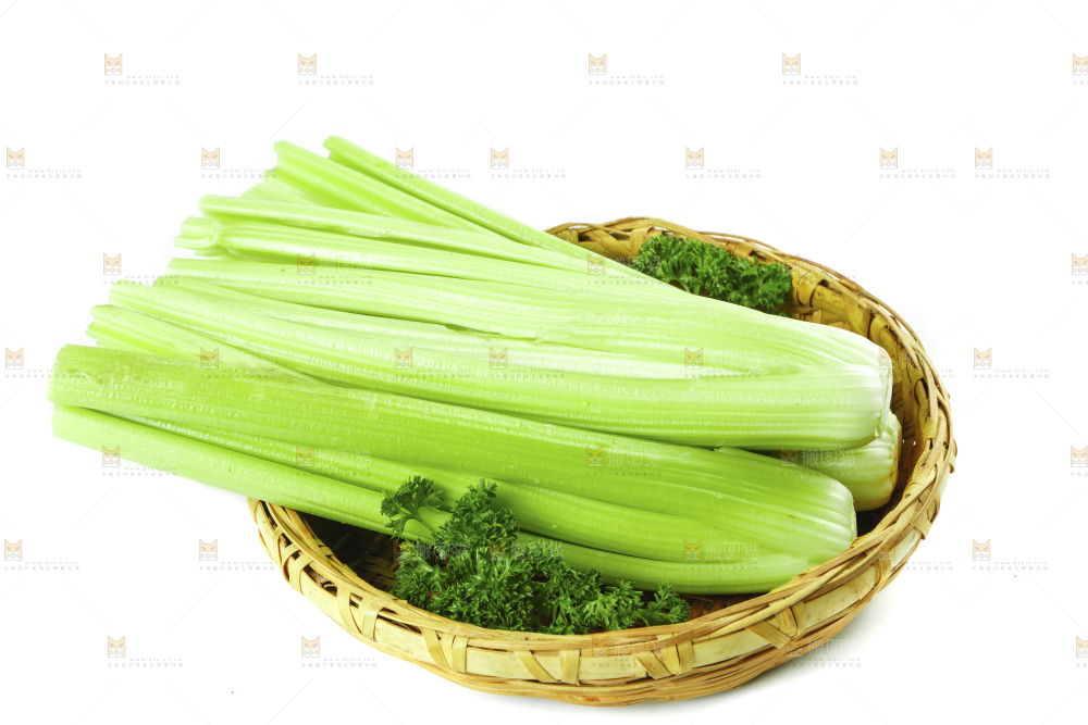 白底上放着西洋芹