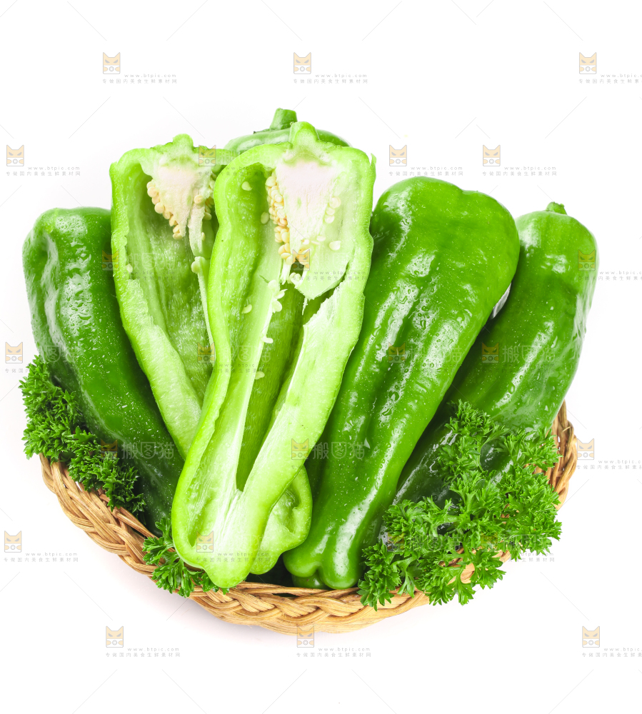 篮子里装着菜椒