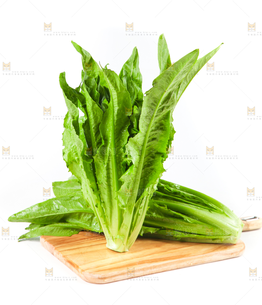 木板上放着油麦菜