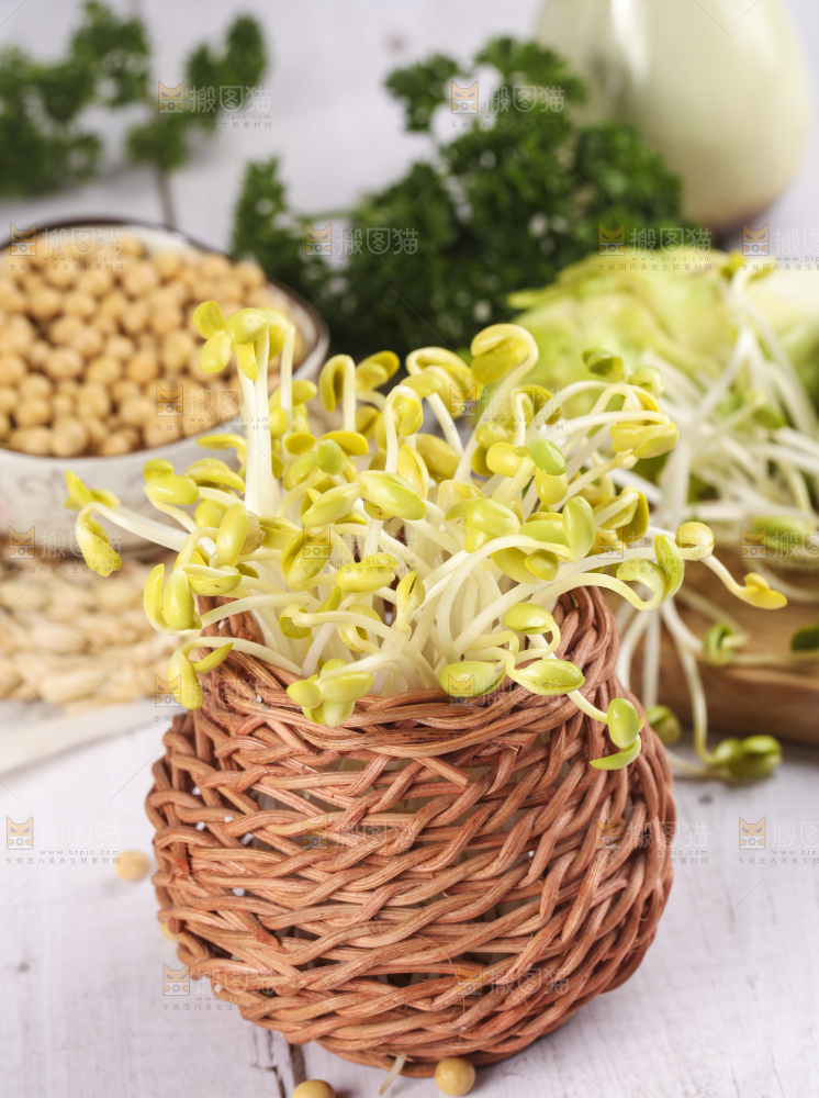 篮子里装着豆芽