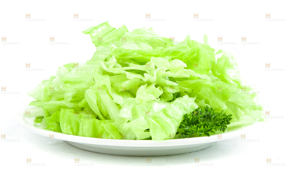 盘子里装着大叶生菜