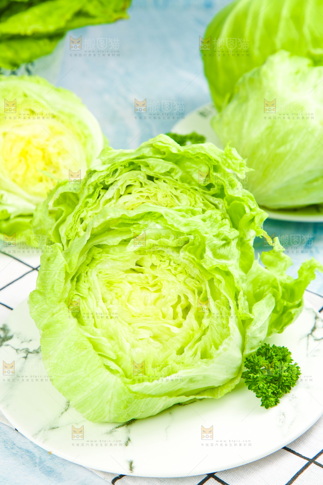 盘子里装着球生菜