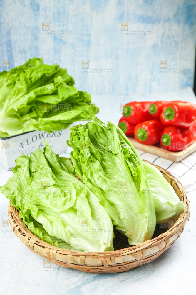 篮子里装着奶油生菜