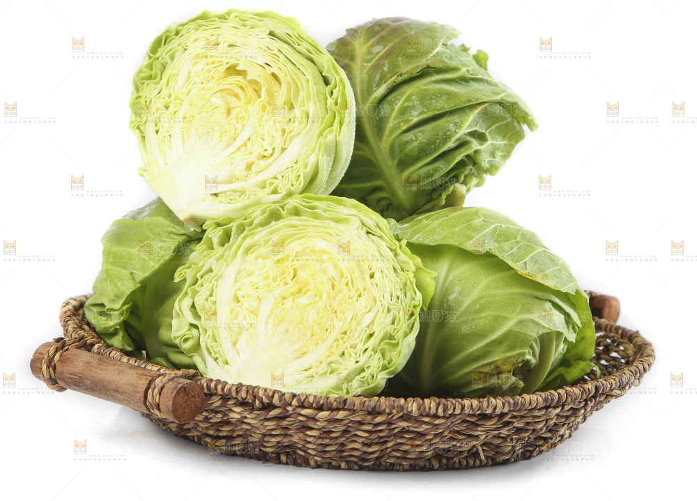 篮子里装着洋白菜