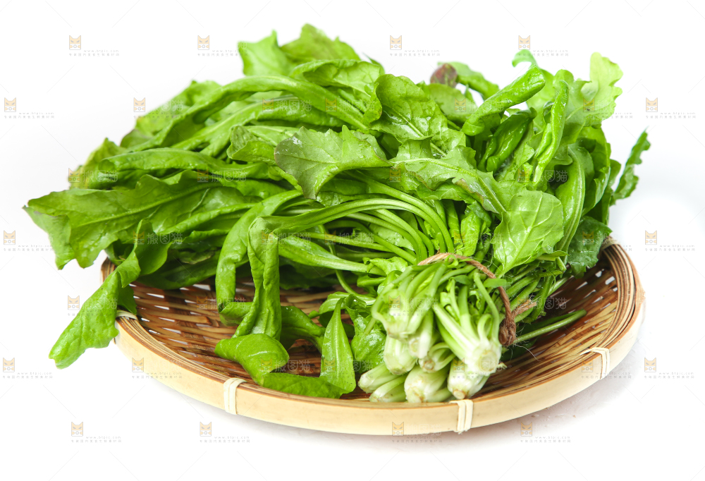篮子里装着芥菜