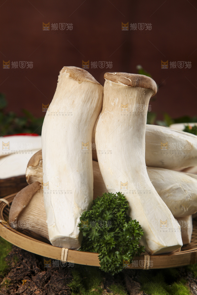 盘子上的农家杏鲍菇