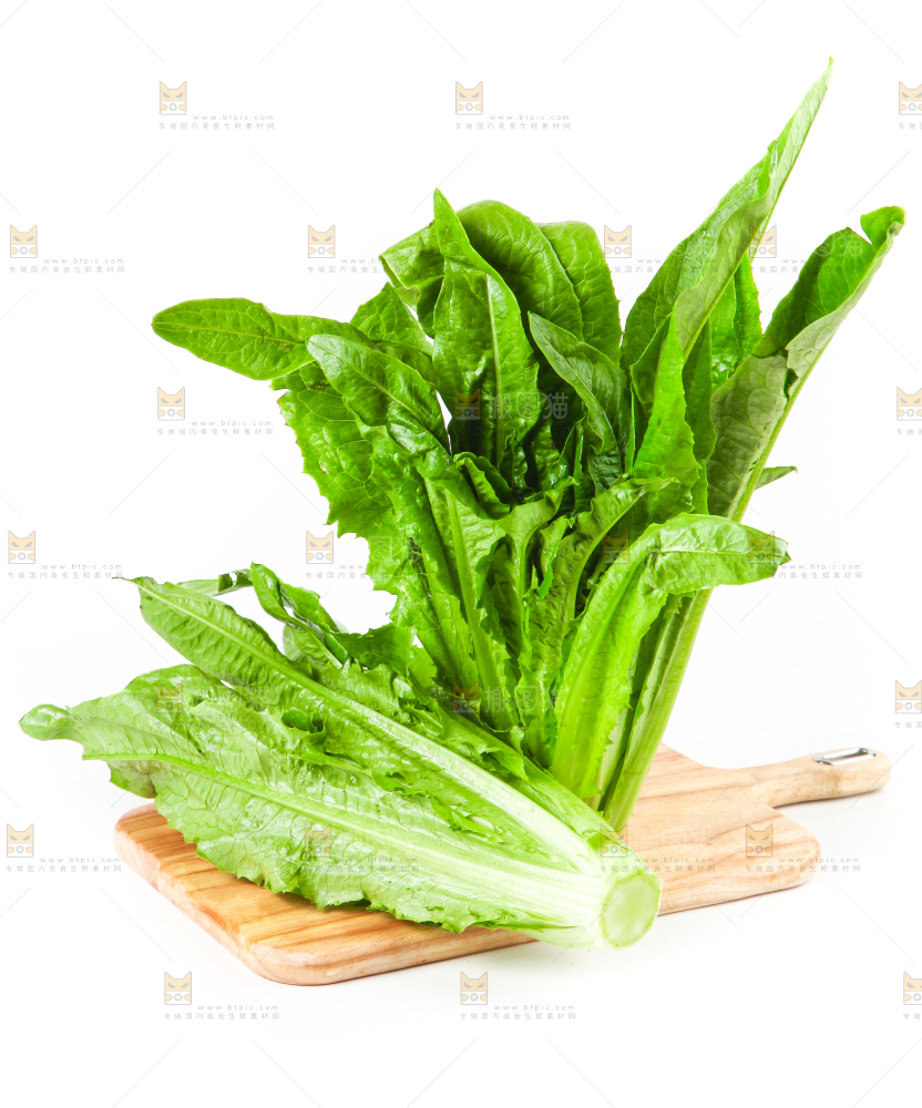 木板上放着油麦菜