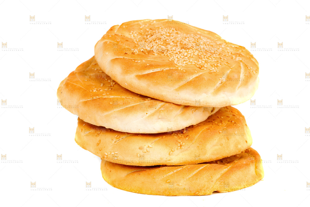 白底上放着烧饼
