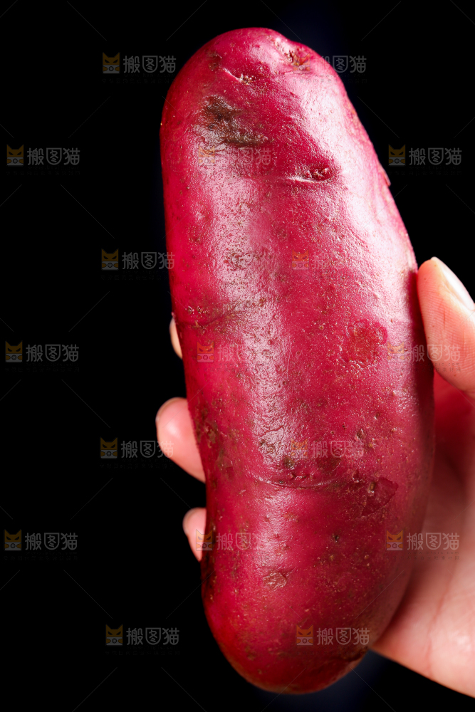 手里拿着云南红土豆