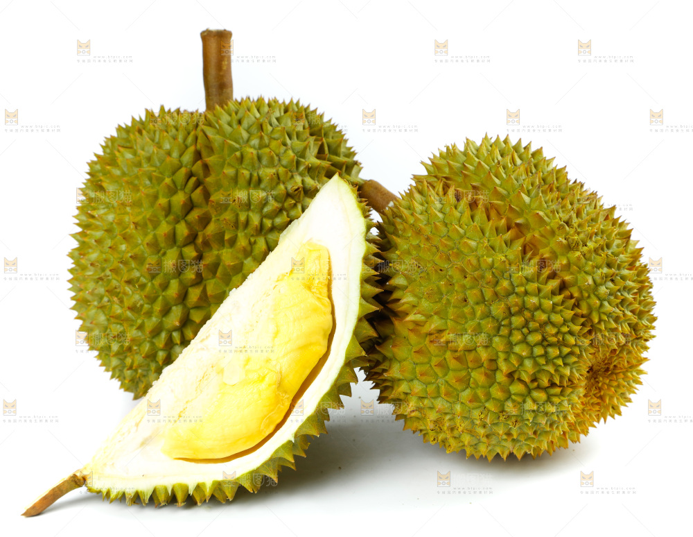 白底上的泰国榴莲