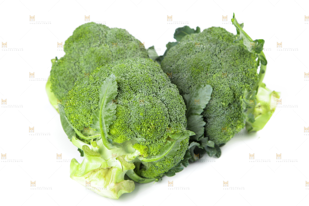 白底上的花椰菜