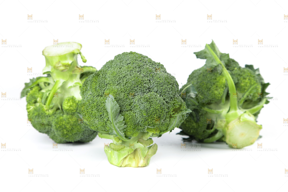 白底上的花椰菜