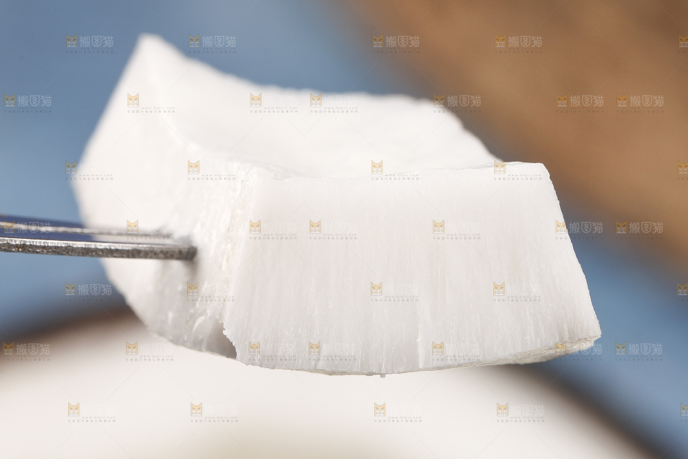 叉子上叉着椰子肉