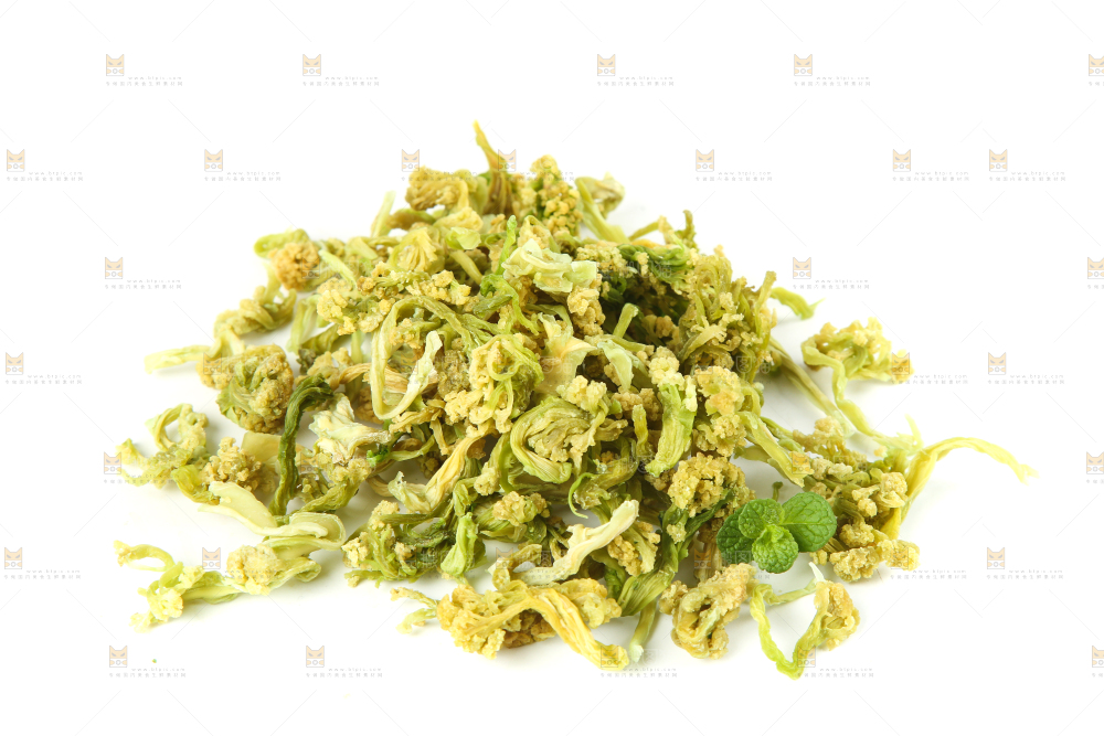 白底上的脱水花菜干