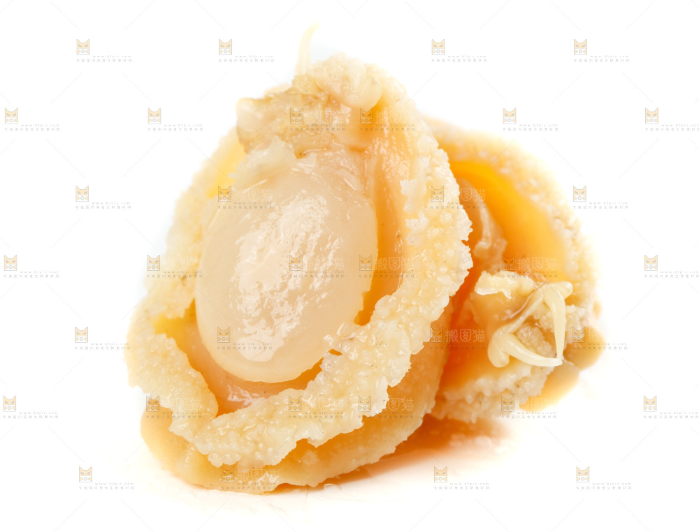 白底上的黄金鲍鱼干