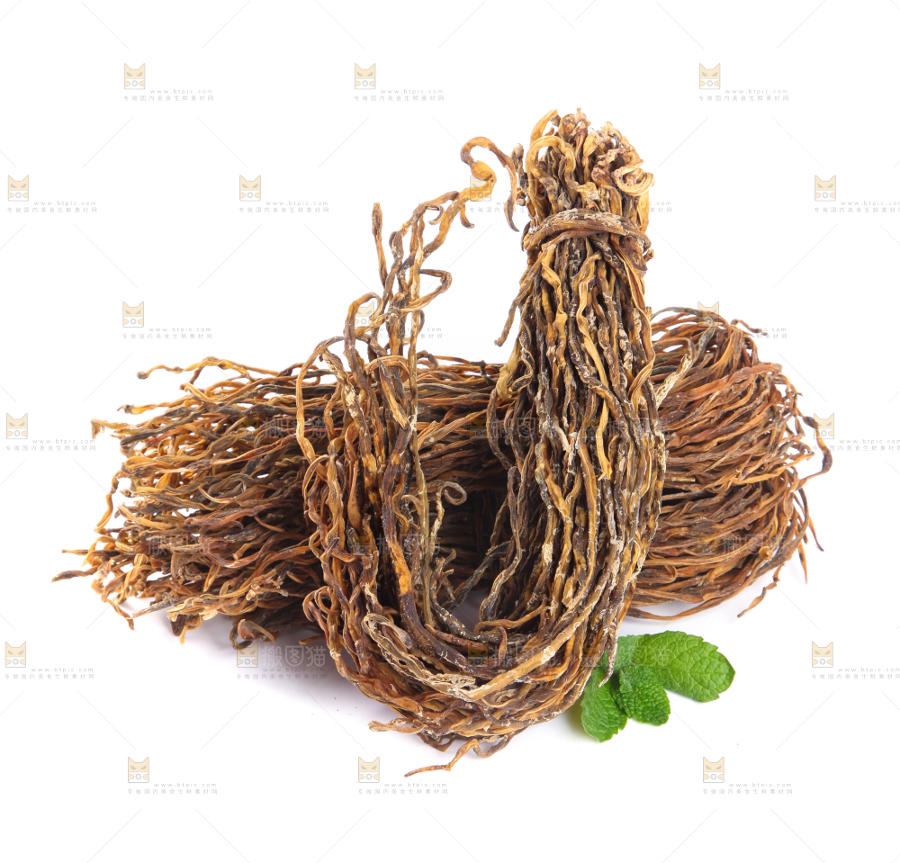 白底上的豆角干