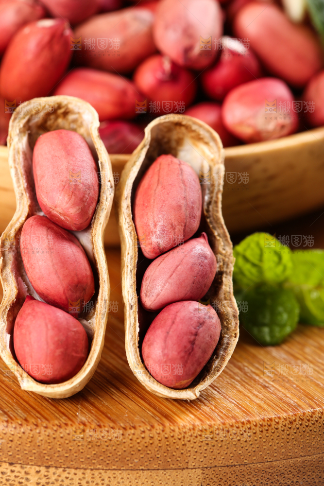 浅底上的红皮花生