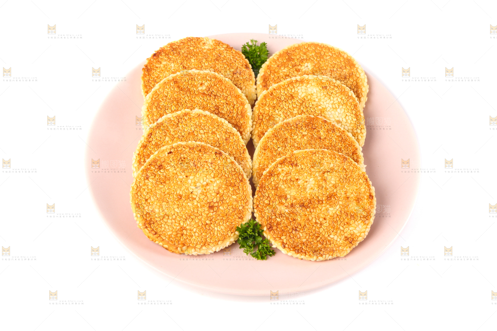 盘子里的芝麻饼