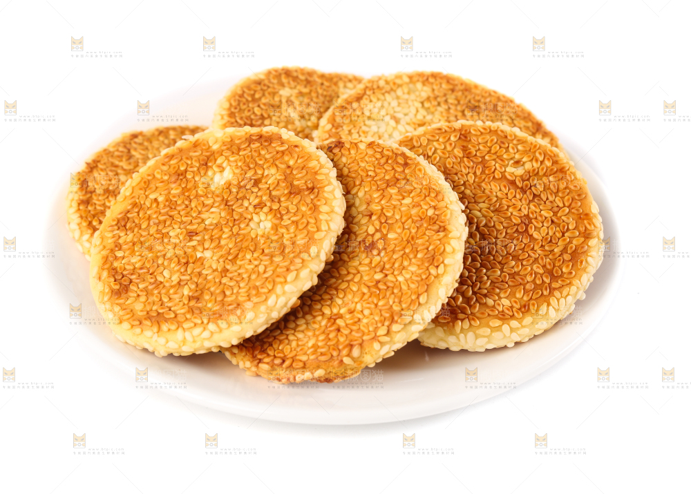 盘子里的芝麻饼
