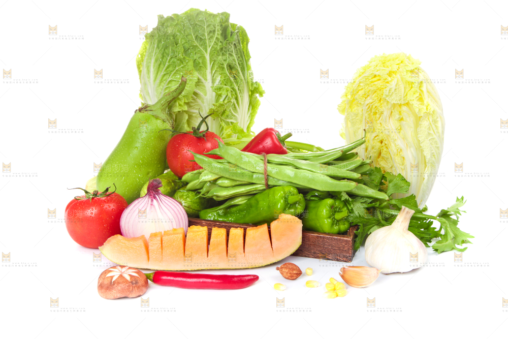白底上的蔬菜纹理