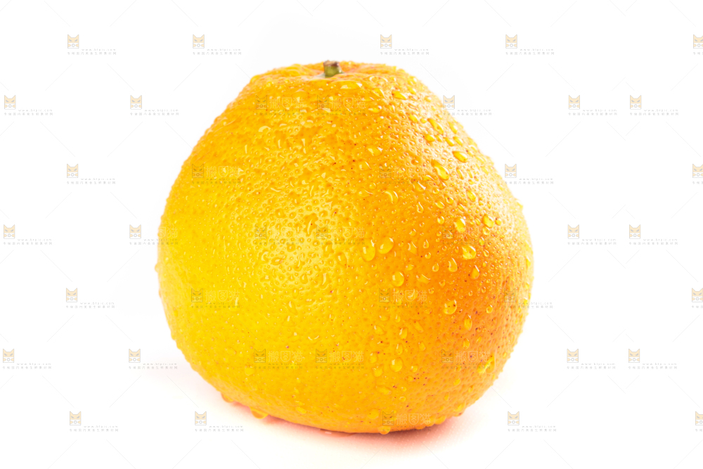 白底上放着小柚子