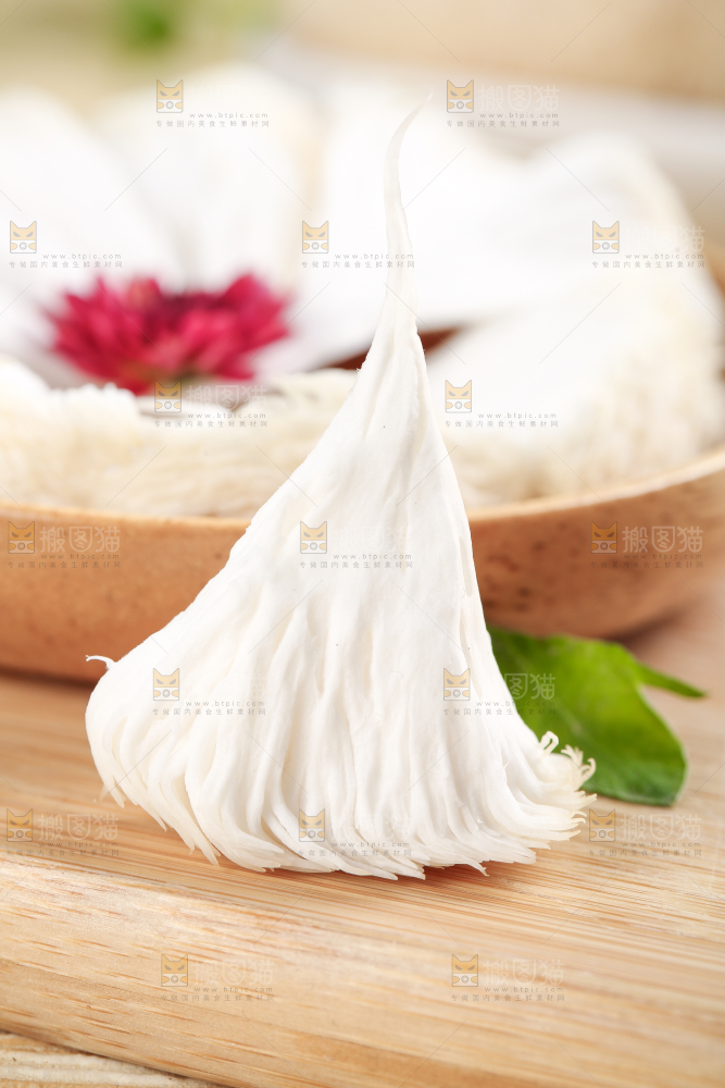 碟子里放着东北山猴头菇