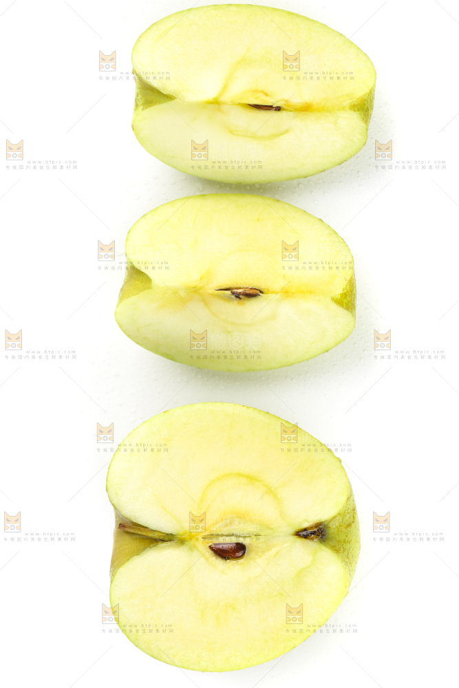 白底上放着王林青苹果