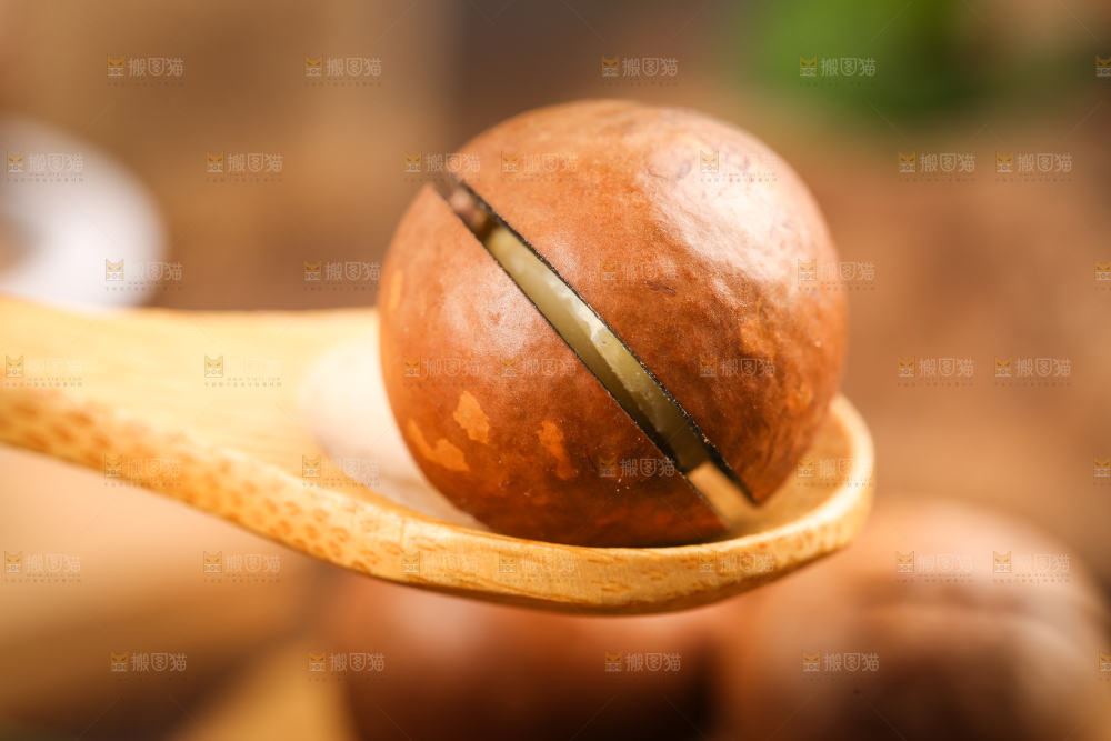 勺子里的夏威夷果