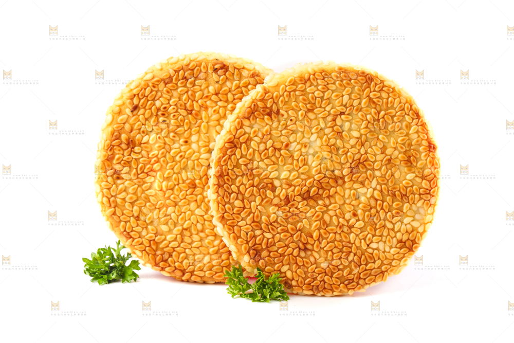 白底上放着黄石港饼