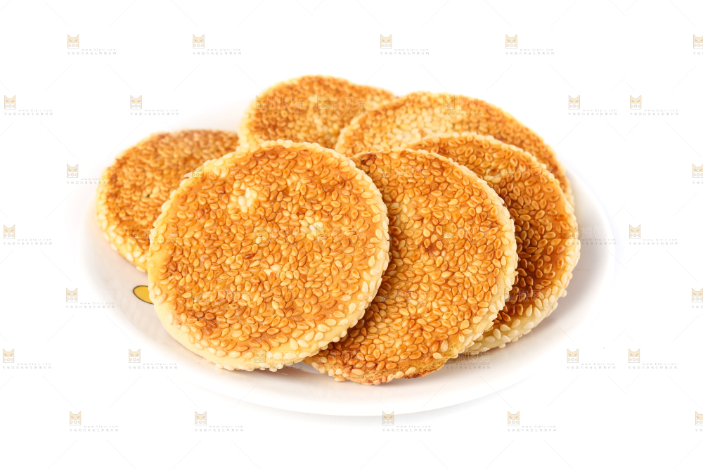 盘子里的芝麻饼