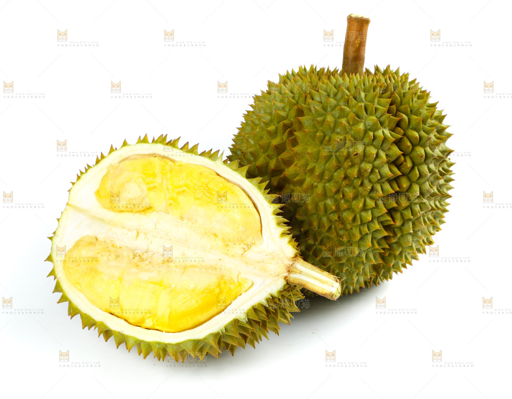 白底上的泰国榴莲