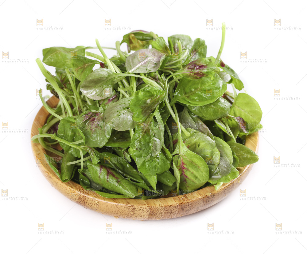 一盘农家苋菜放在白底上