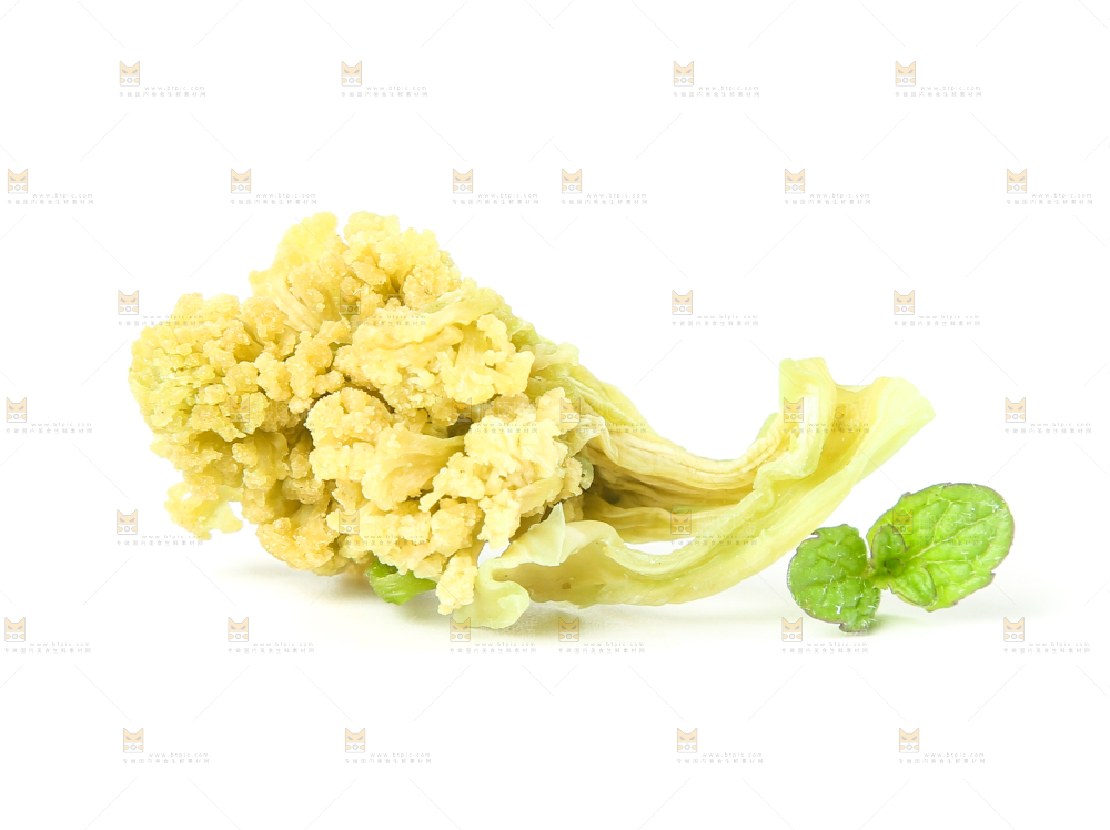 白底上的脱水花菜干