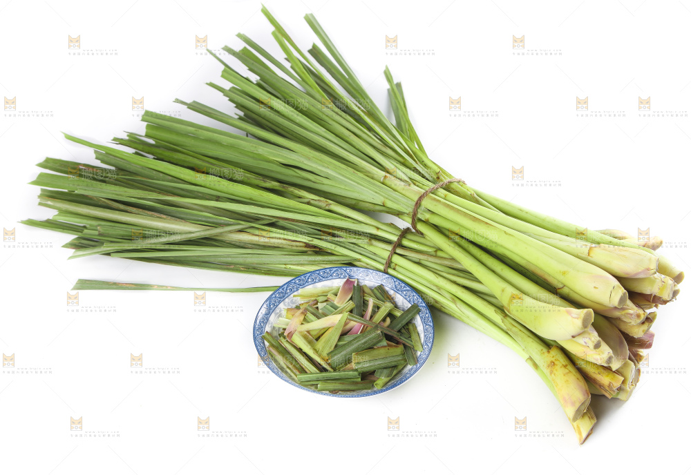 白底上的香茅草