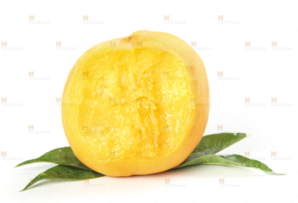 白底上的黄肉桃