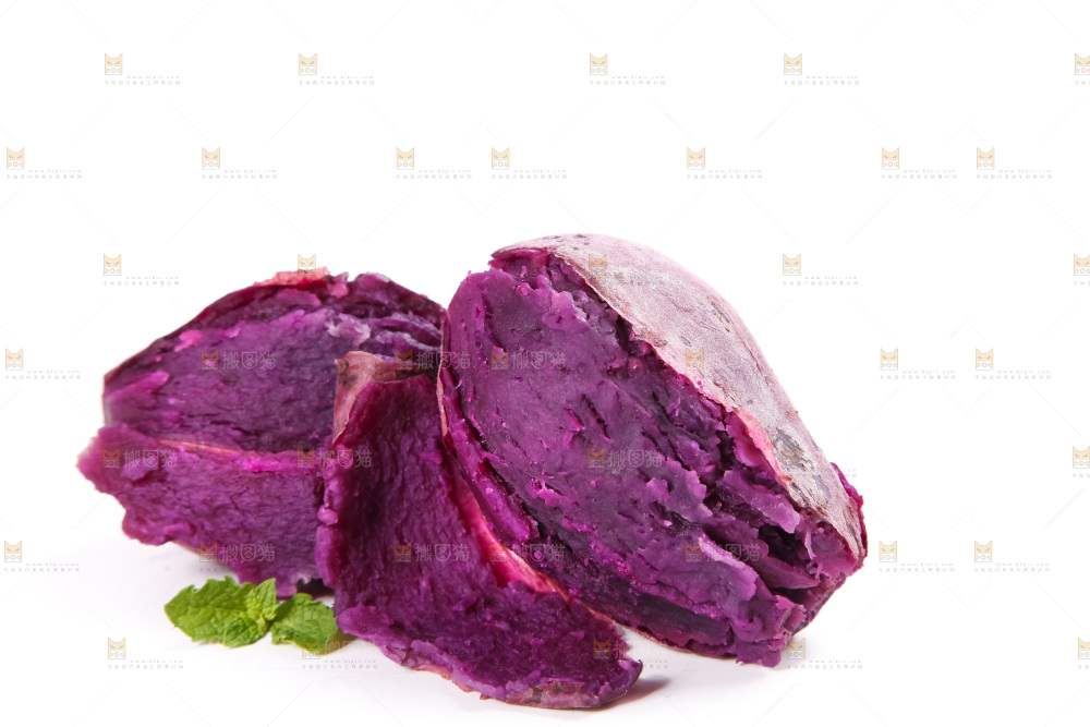 白底上放着紫蜜薯