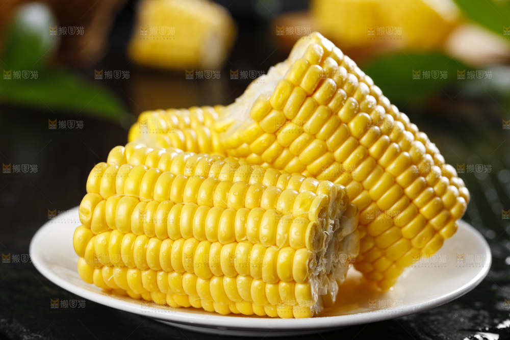 黑石板上的东北玉米