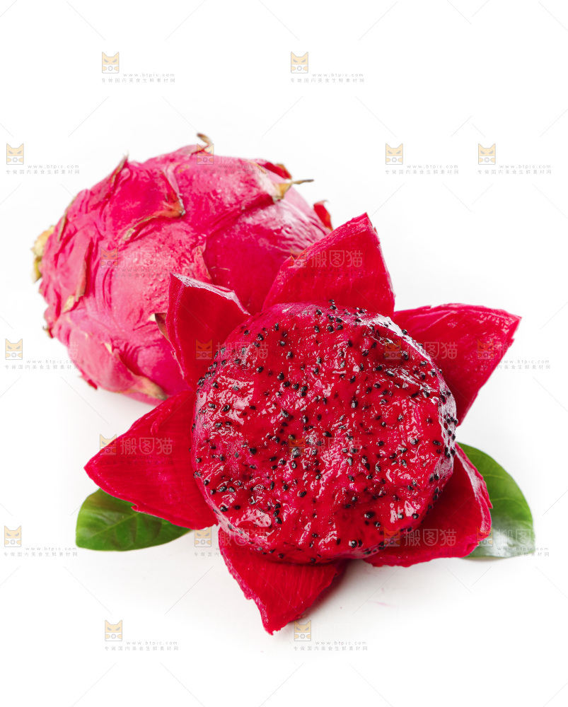 白底上放着金都火龙果