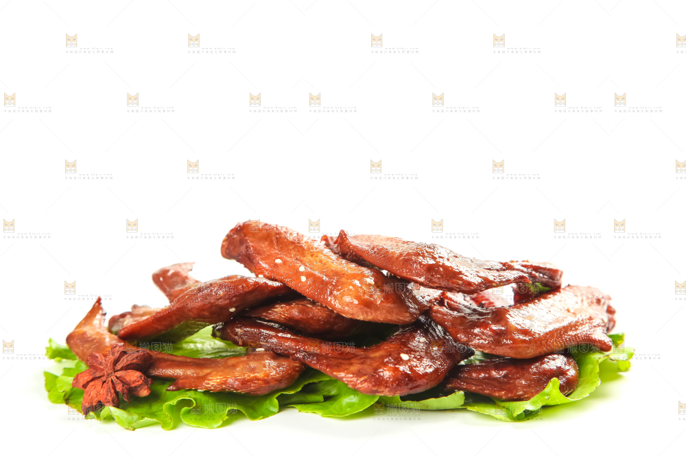 叶子上的香辣鸭翅