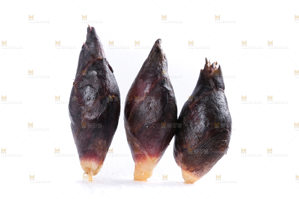 白底上摆放着阳荷姜