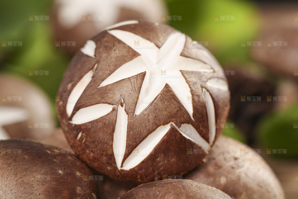 编织垫上放着香菇
