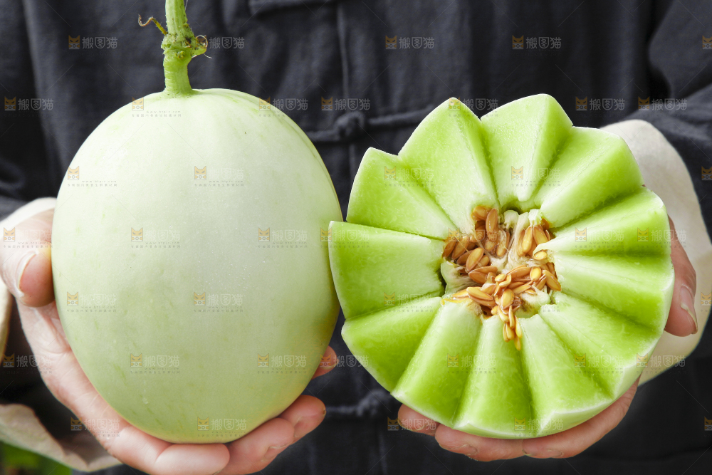 手里拿着玉菇香瓜