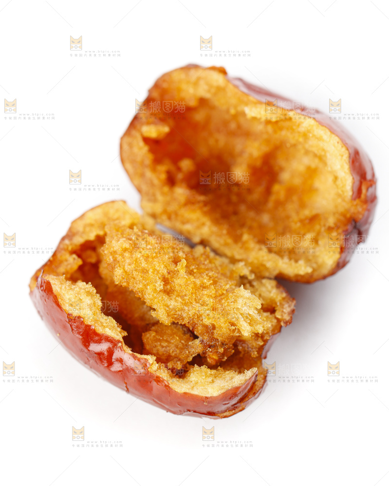 白底上摆放着香酥脆枣