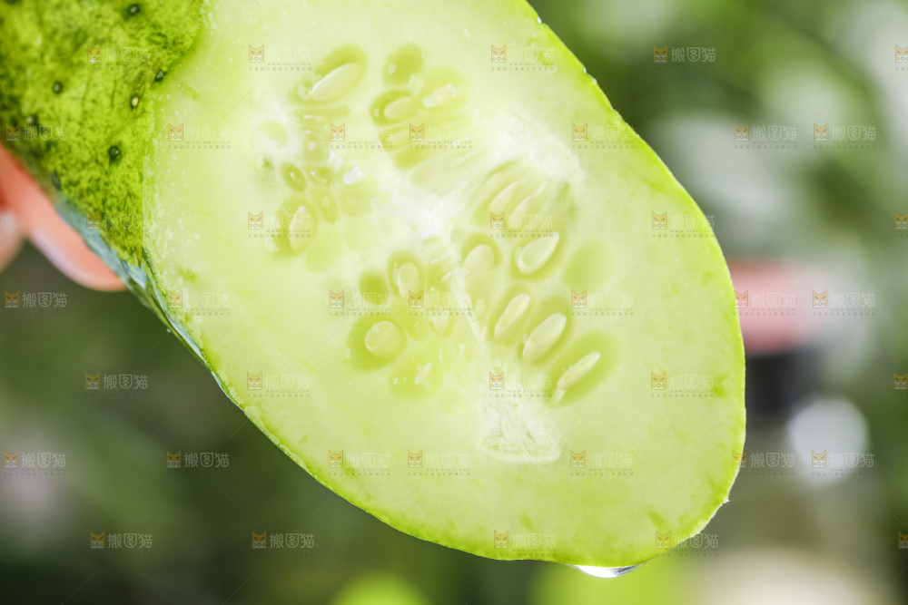 手里拿着青瓜