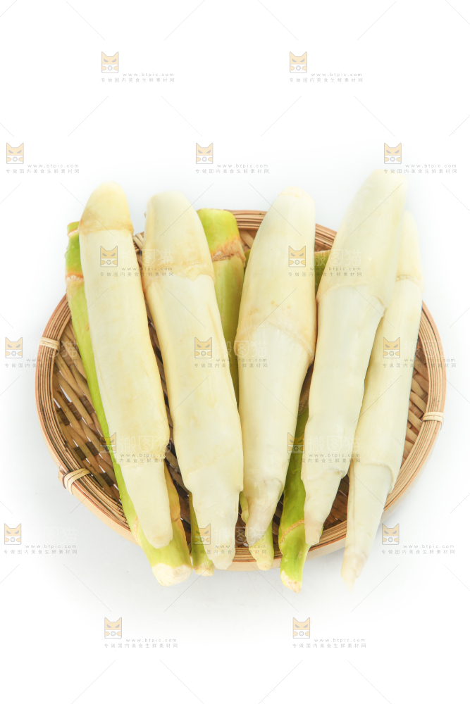 白底上摆放着茭笋