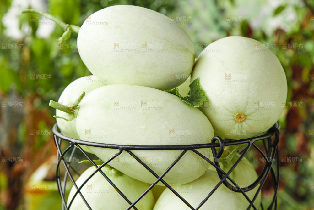 篮子里装着玉菇香瓜